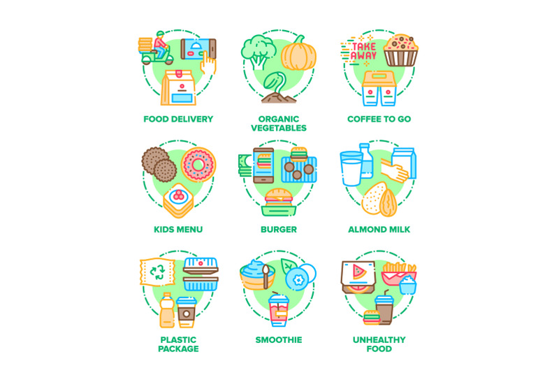 food-eats-set-icons-vector-color-illustrations