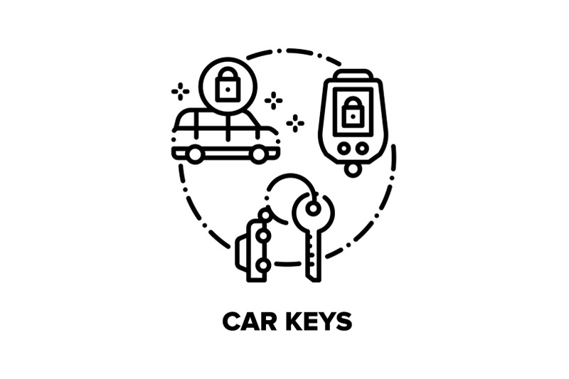 car-keys-trinket-vector-concept-black-illustrations