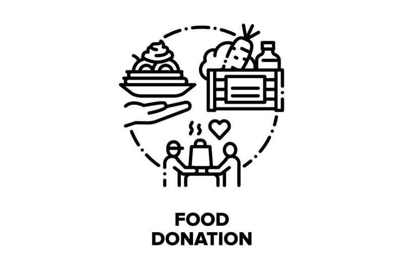 food-donation-vector-concept-black-illustrations