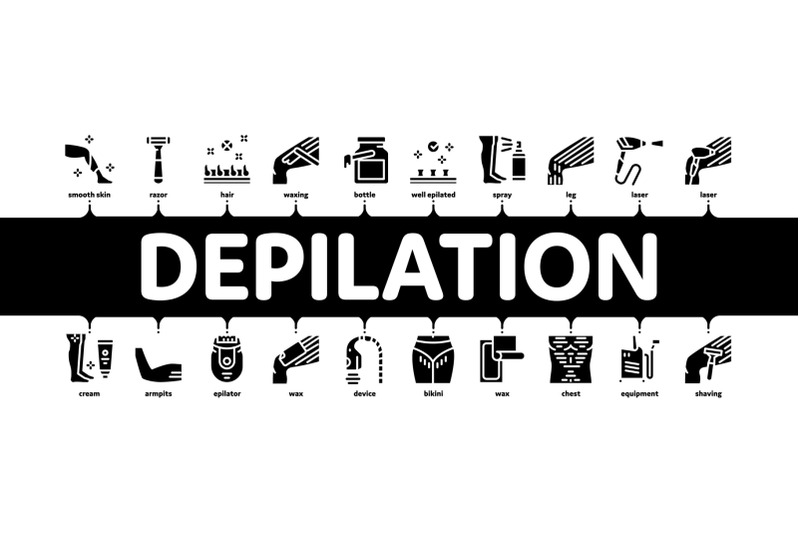 depilation-procedure-minimal-infographic-banner-vector-flat