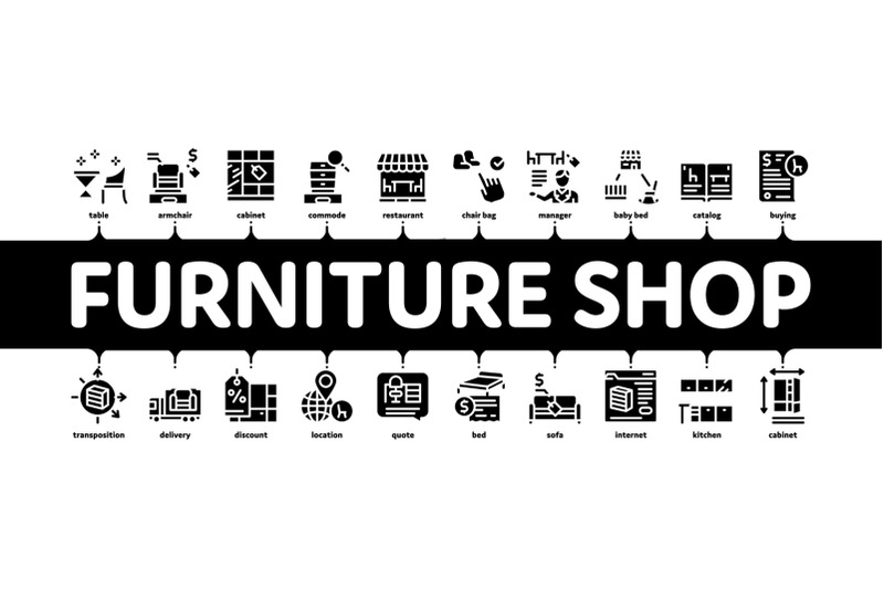 furniture-shop-market-minimal-infographic-banner-vector