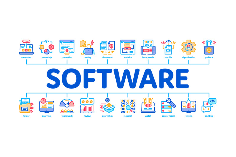 software-testing-and-analysis-minimal-infographic-banner-vector