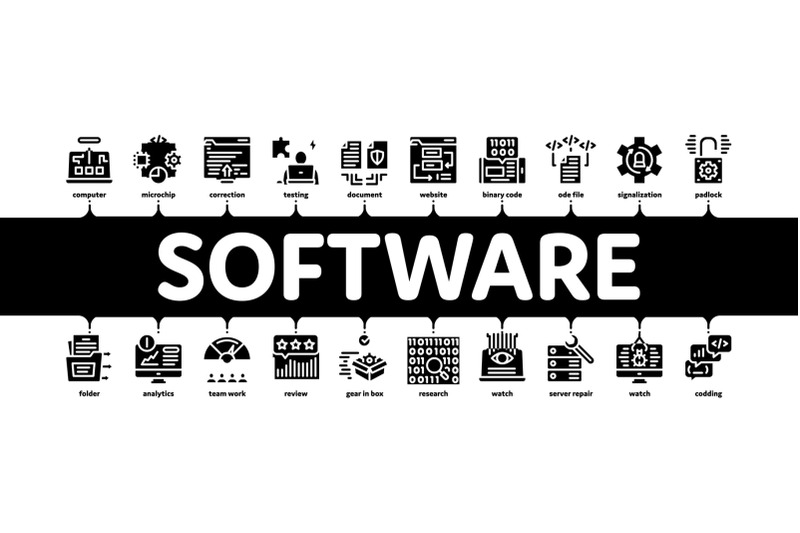 software-testing-and-analysis-minimal-infographic-banner-vector