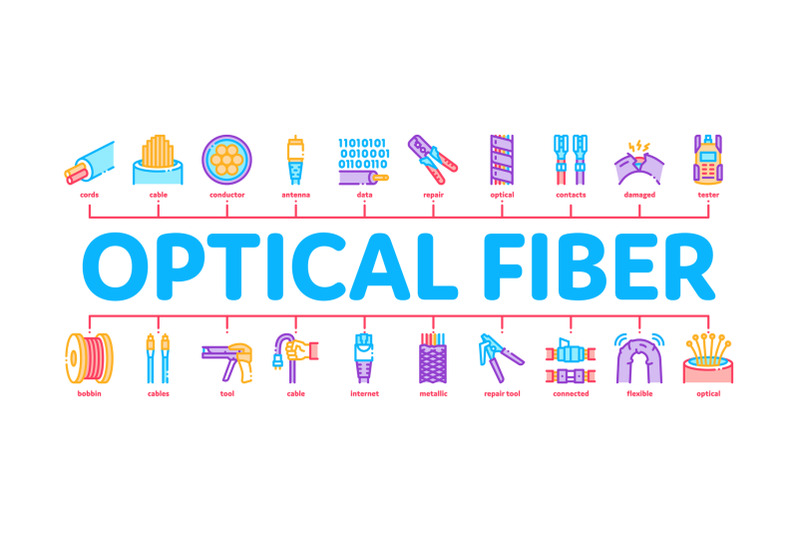 optical-fiber-cable-minimal-infographic-banner-vector