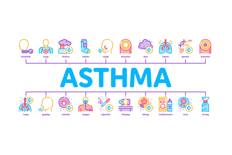 asthma-sick-allergen-minimal-infographic-banner-vector