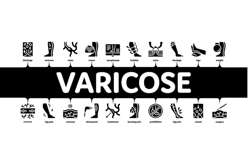 varicose-veins-disease-minimal-infographic-banner-vector