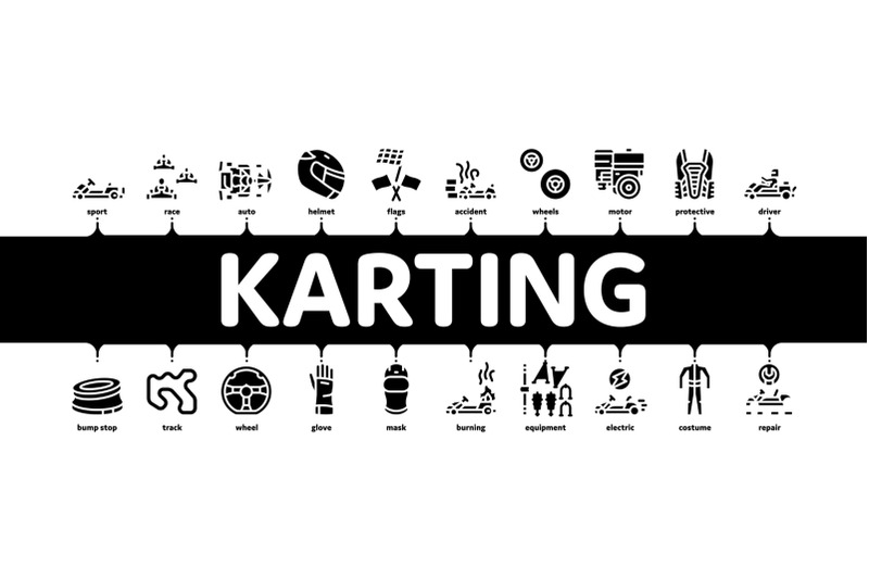 karting-motorsport-minimal-infographic-banner-vector-flat