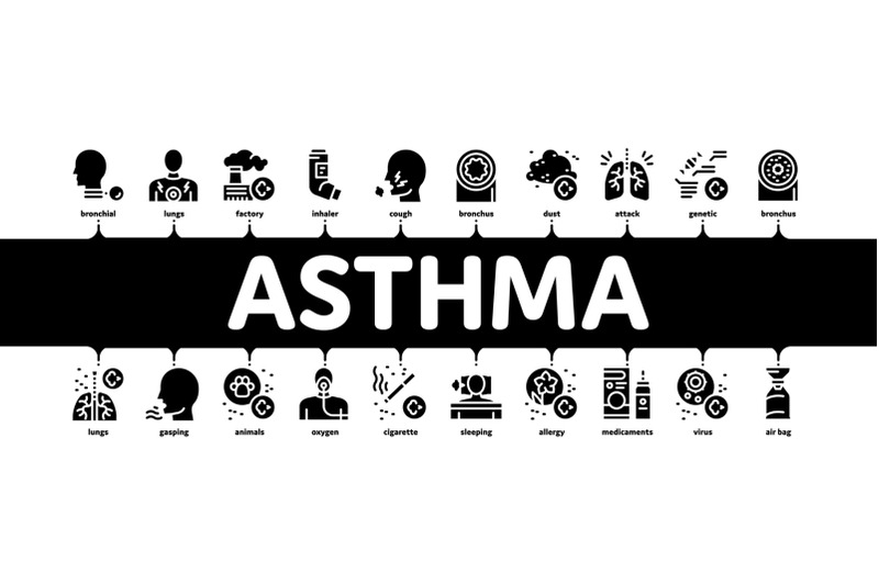 asthma-sick-allergen-minimal-infographic-banner-vector