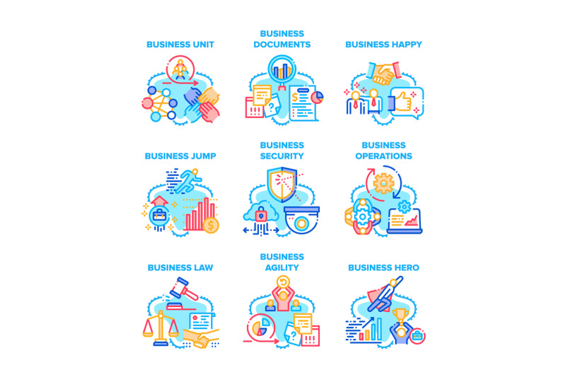 business-occupation-set-icons-vector-illustrations