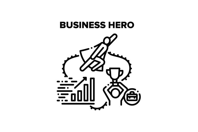 business-hero-vector-black-illustrations