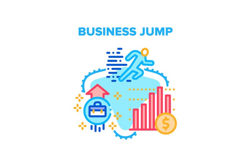 business-jump-vector-concept-color-illustration