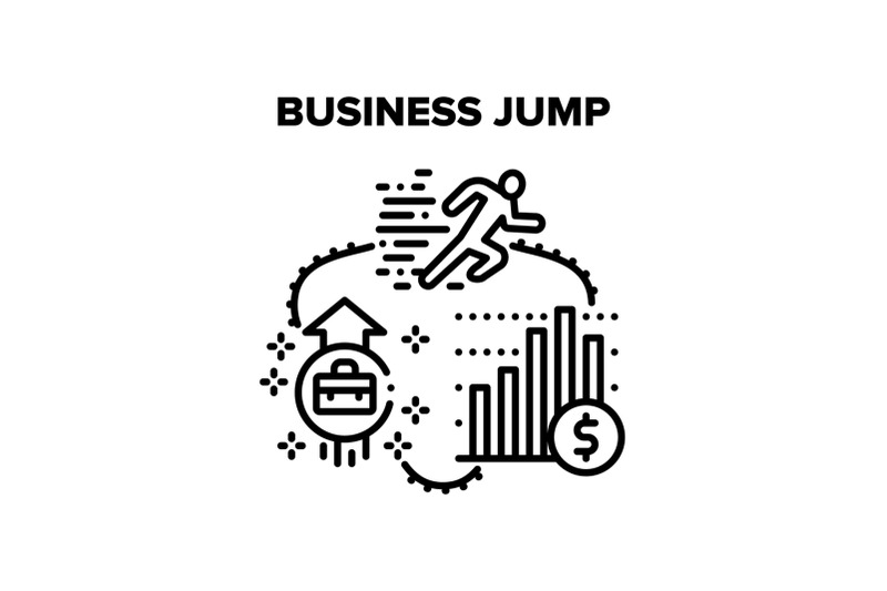 business-jump-vector-black-illustrations