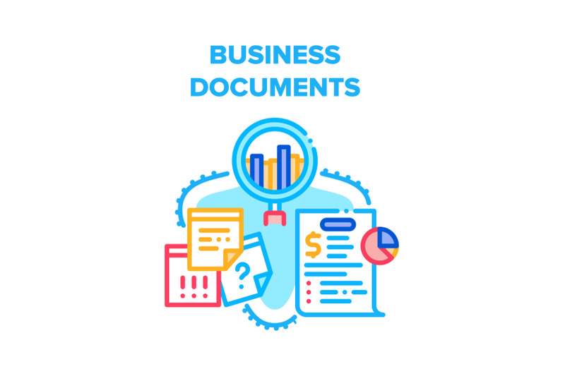 business-documents-and-chart-vector-concept-color