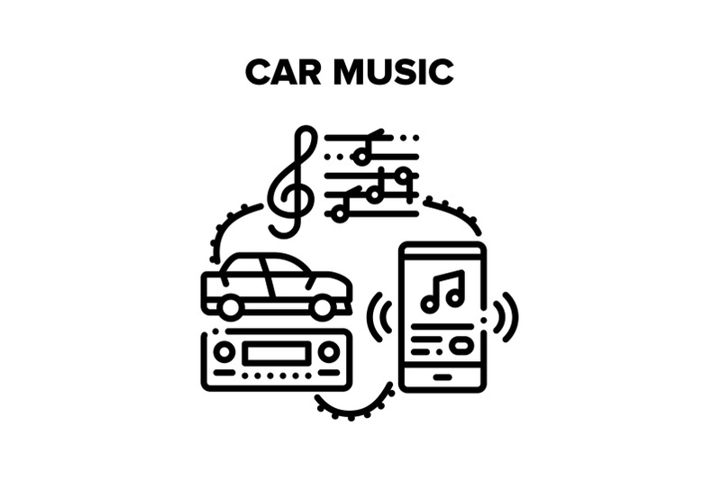 car-music-device-vector-black-illustrations