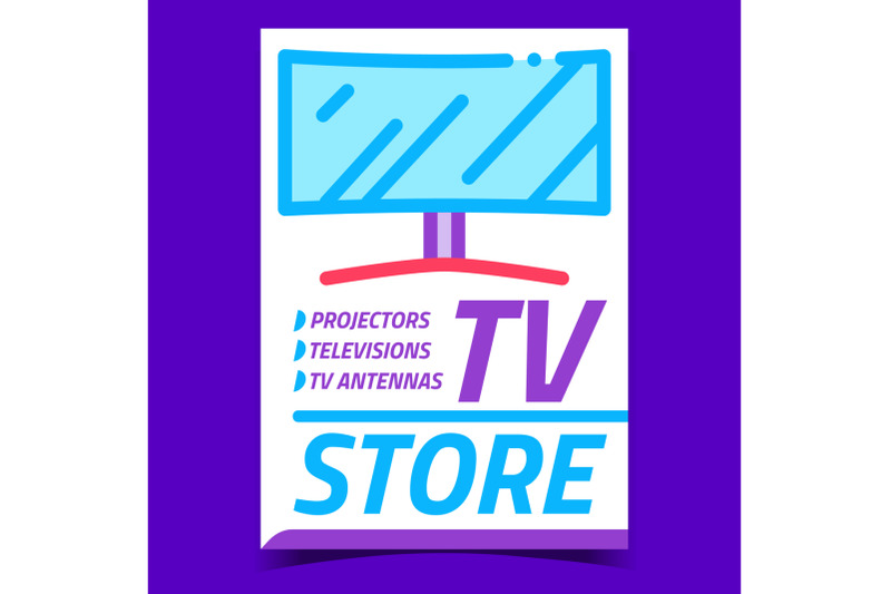 tv-retail-store-creative-promotional-poster-vector