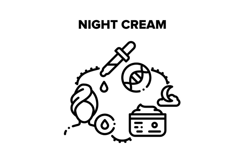 night-cream-vector-black-illustrations