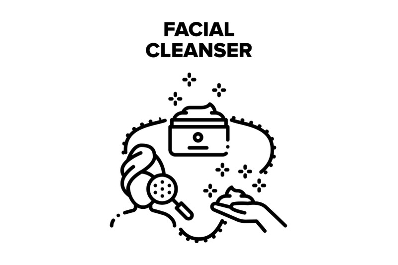 facial-cleanser-vector-black-illustrations