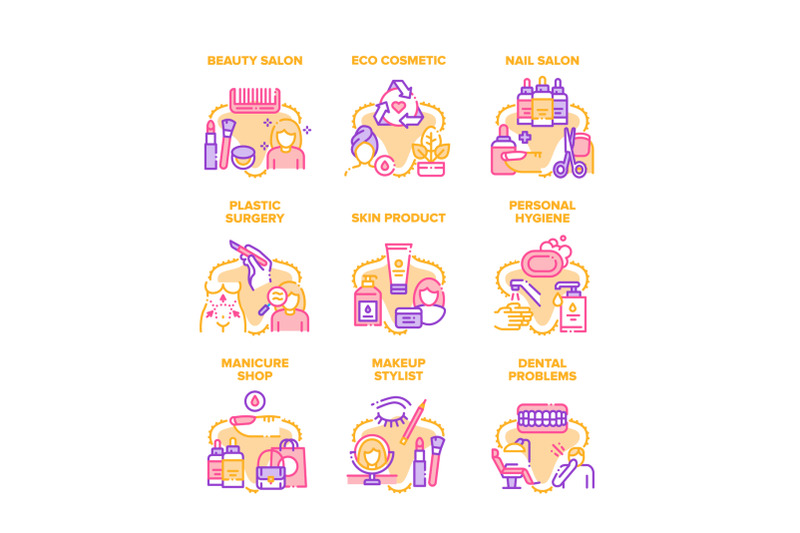 cosmetic-beauty-salon-service-set-icons-vector