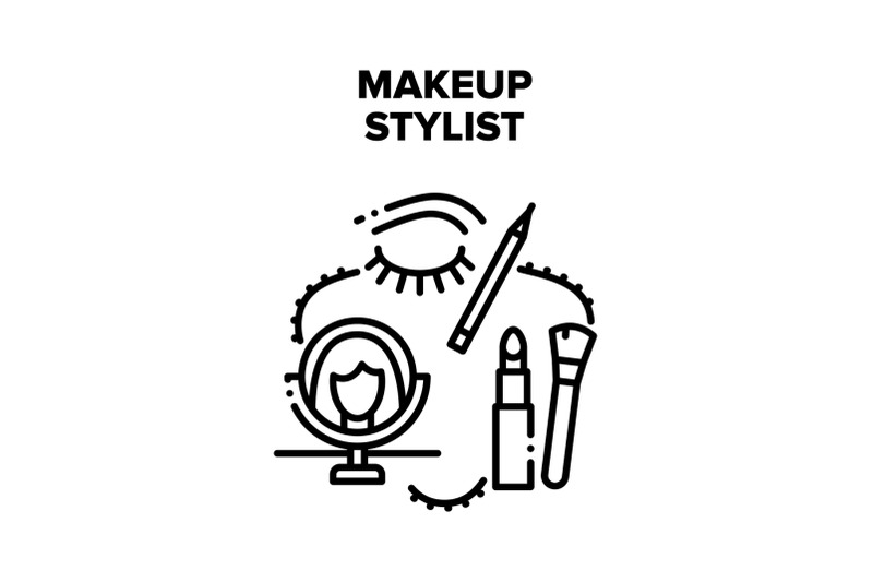 makeup-stylist-vector-black-illustrations