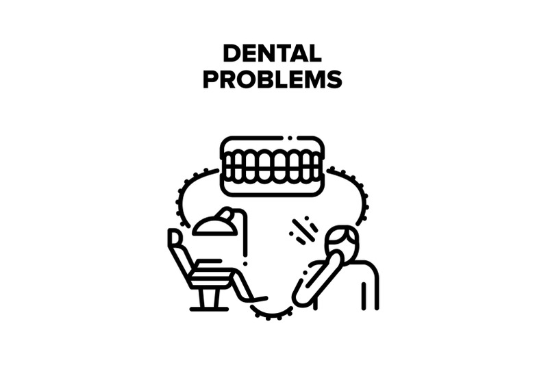 dental-problems-vector-black-illustrations