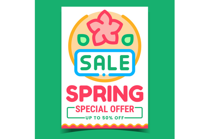 spring-sale-creative-promotional-poster-vector