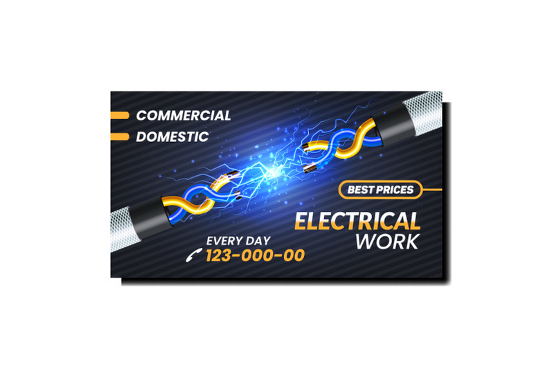 electrical-work-best-prices-promo-banner-vector