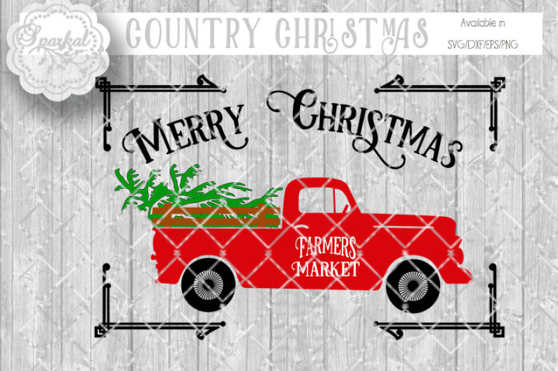 Vintage Chevy Pickup Dressed For Christmas By Sparkal Designs Thehungryjpeg Com