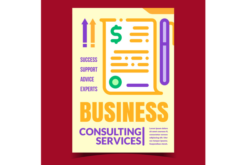 business-consulting-services-promo-poster-vector