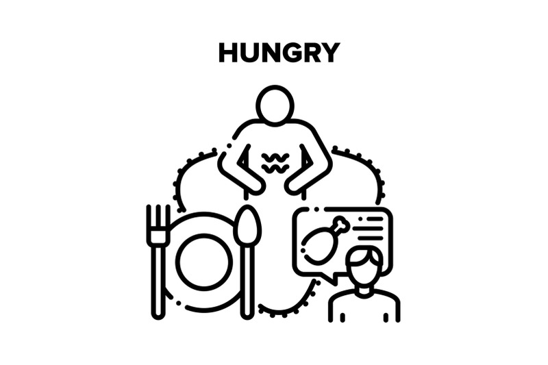 hungry-human-vector-black-illustrations