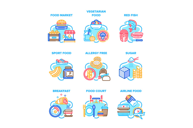 food-meal-eating-set-icons-vector-illustrations