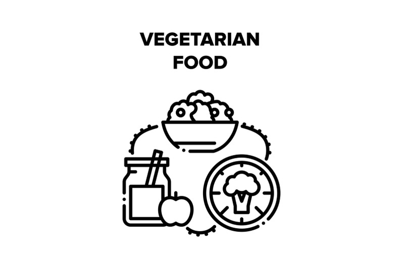 vegetarian-food-vector-black-illustrations