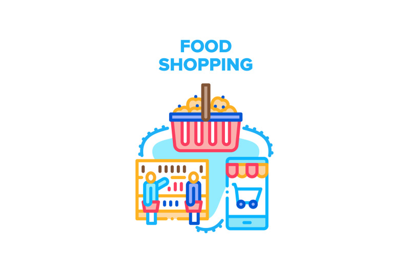 food-shopping-vector-concept-color-illustration