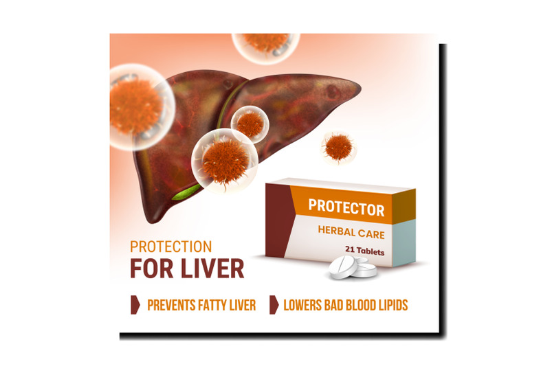 liver-protector-medicaments-promo-banner-vector