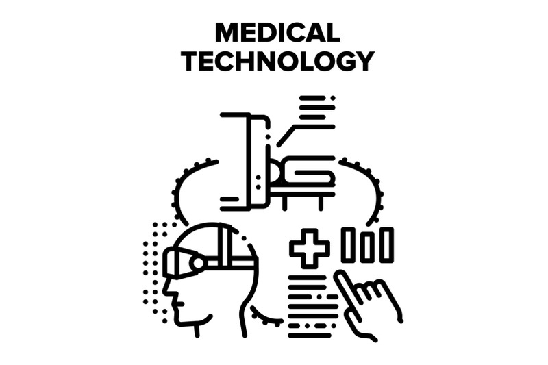 medical-technology-hospital-vector-black-illustrations