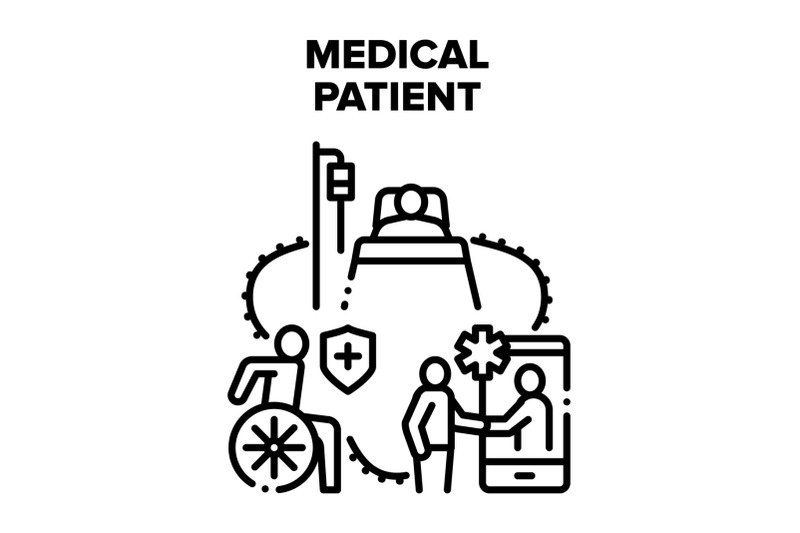 medical-patient-vector-black-illustrations