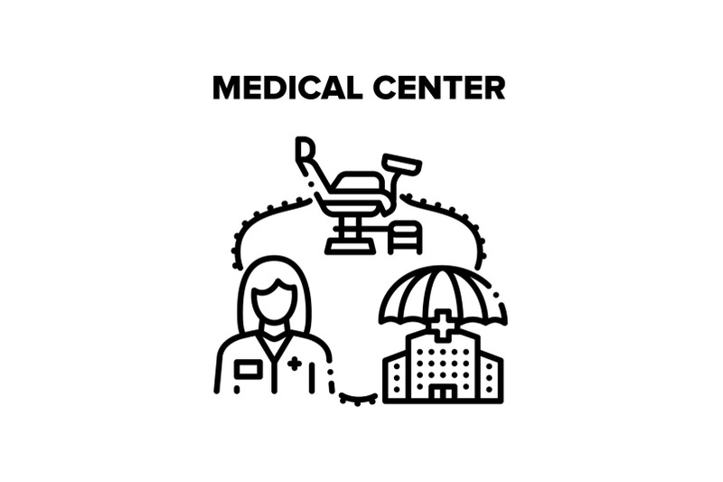 medical-center-vector-black-illustrations