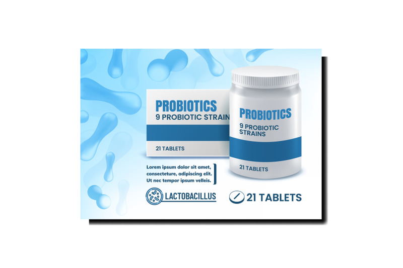 probiotics-strains-creative-promo-poster-vector