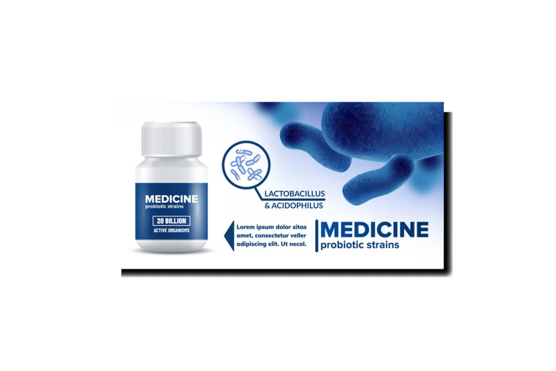 medicine-probiotic-strains-promotion-poster-vector