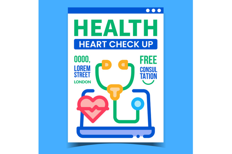 health-heart-check-up-promotional-banner-vector