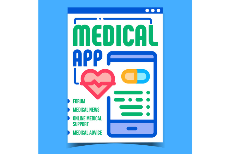 medical-app-creative-promotional-poster-vector
