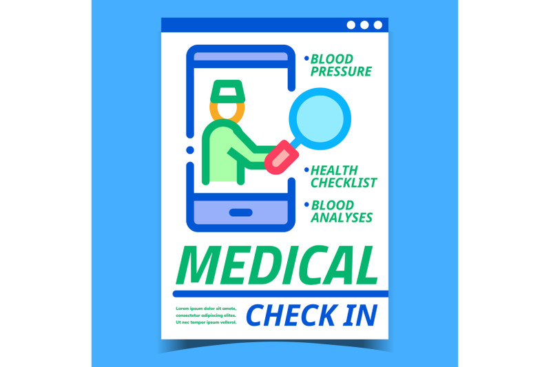 medical-check-in-creative-promotion-banner-vector