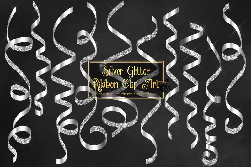 silver-glitter-ribbon-clipart