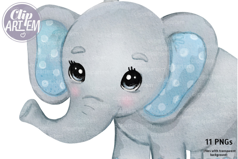 elephant-boy-bundle-clip-art-png-watercolor-elephants-and-leaves