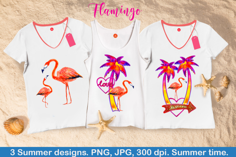 flamingo-sublimation-watercolor-summer