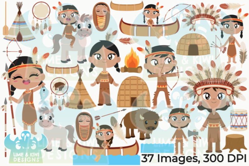 native-americans-clipart-lime-and-kiwi-designs