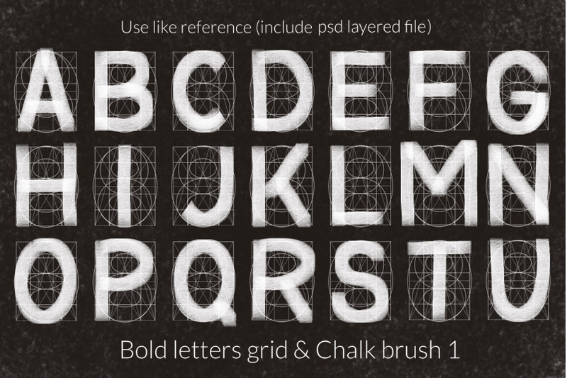 Procreate letter grid builder, chalk letterinf brushes set ...