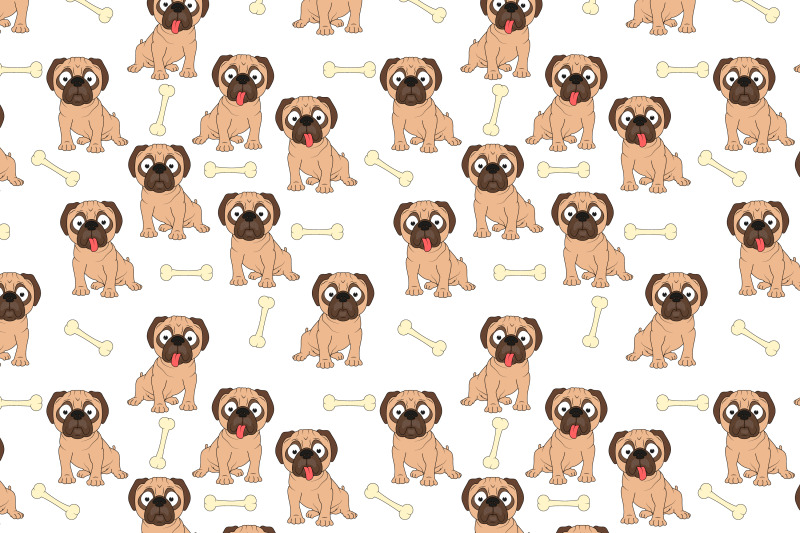 cute-pug-dog-animal-cartoon-pattern