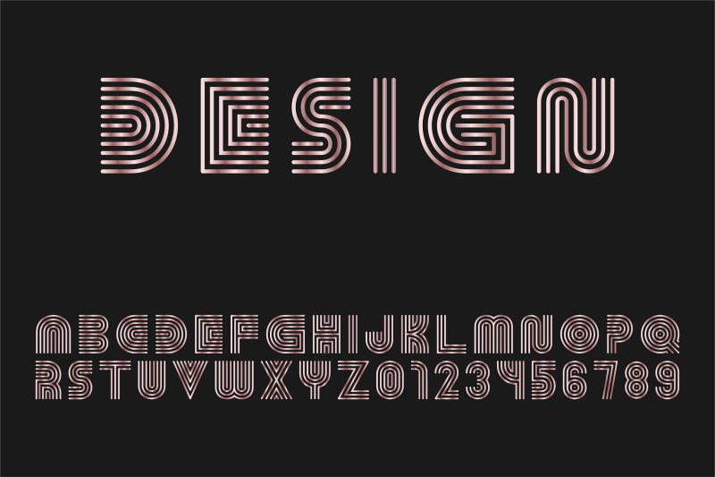 metallic-stylish-striped-font