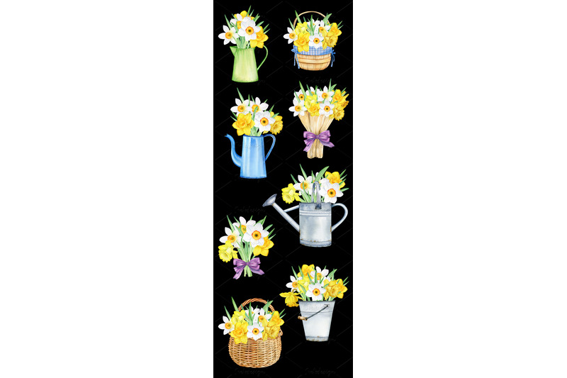 watercolor-daffodils-bouquets-clipart-set-hand-painted-spring-flowers
