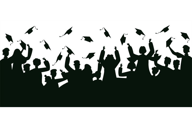 graduates-crowd-silhouette-college-graduates-throwing-traditional-cap